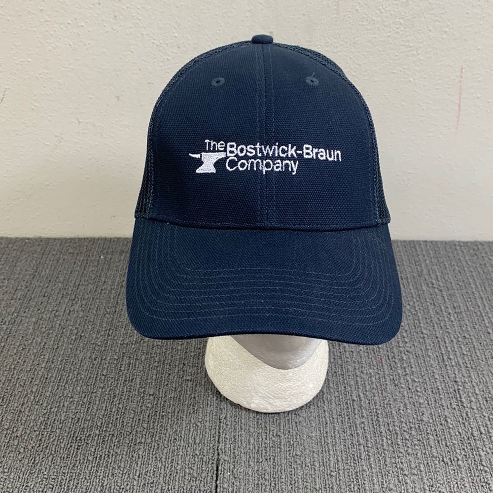 The Bostwick-Braun Company Trucker Hat Mens Adjustable Navy Mesh Back Snapback